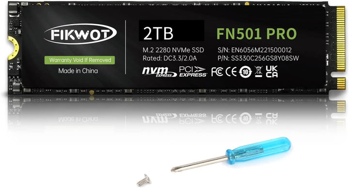 Fikwot FN501 Pro 2TB NVMe SSD - M.2 2280 PCIe Gen3 x4 Unidad intern...