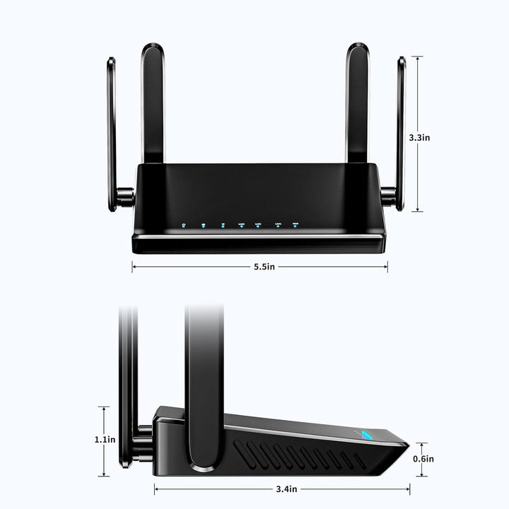 KKH Enrutador WiFi de 2.4 GHz, portátil de fácil configuración, red...