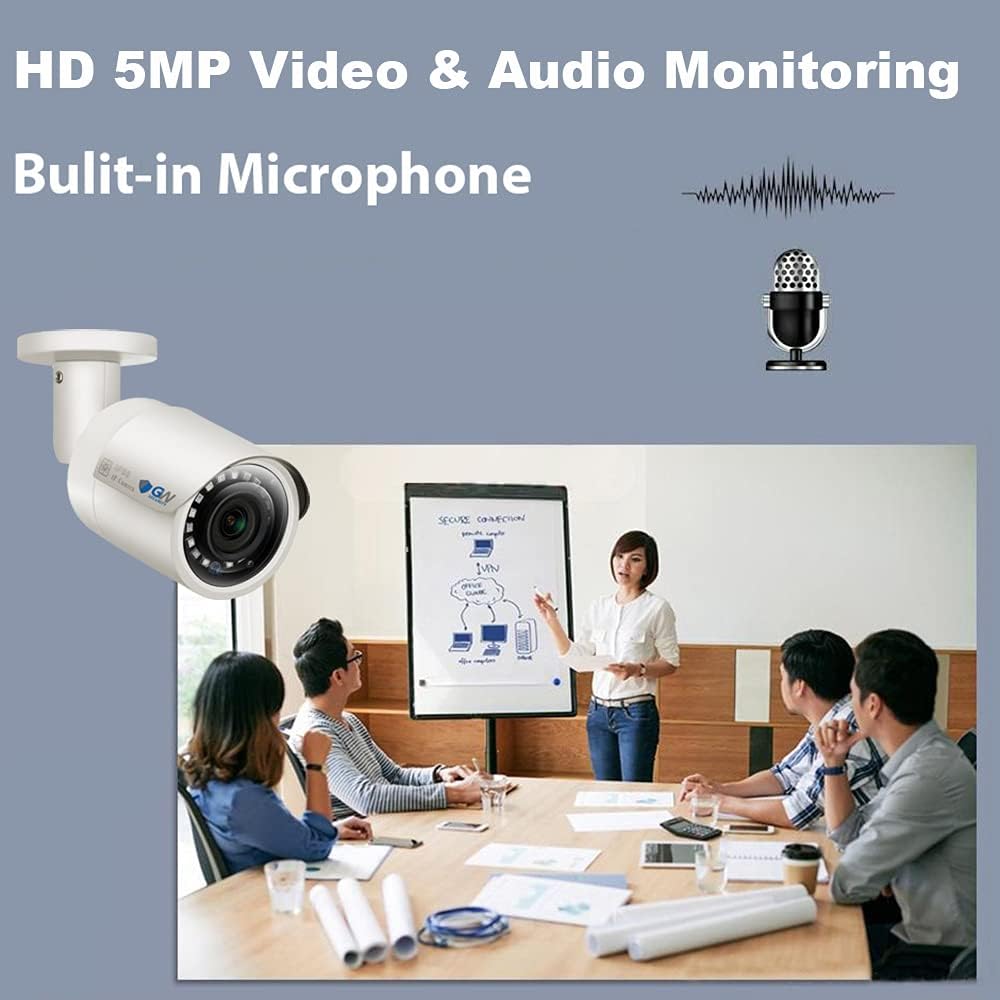 GW Security Sistema de cámara de seguridad de audio y video POE de...