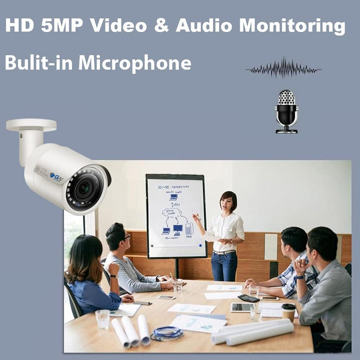 GW Security Sistema de cámara de seguridad de audio y video POE de...