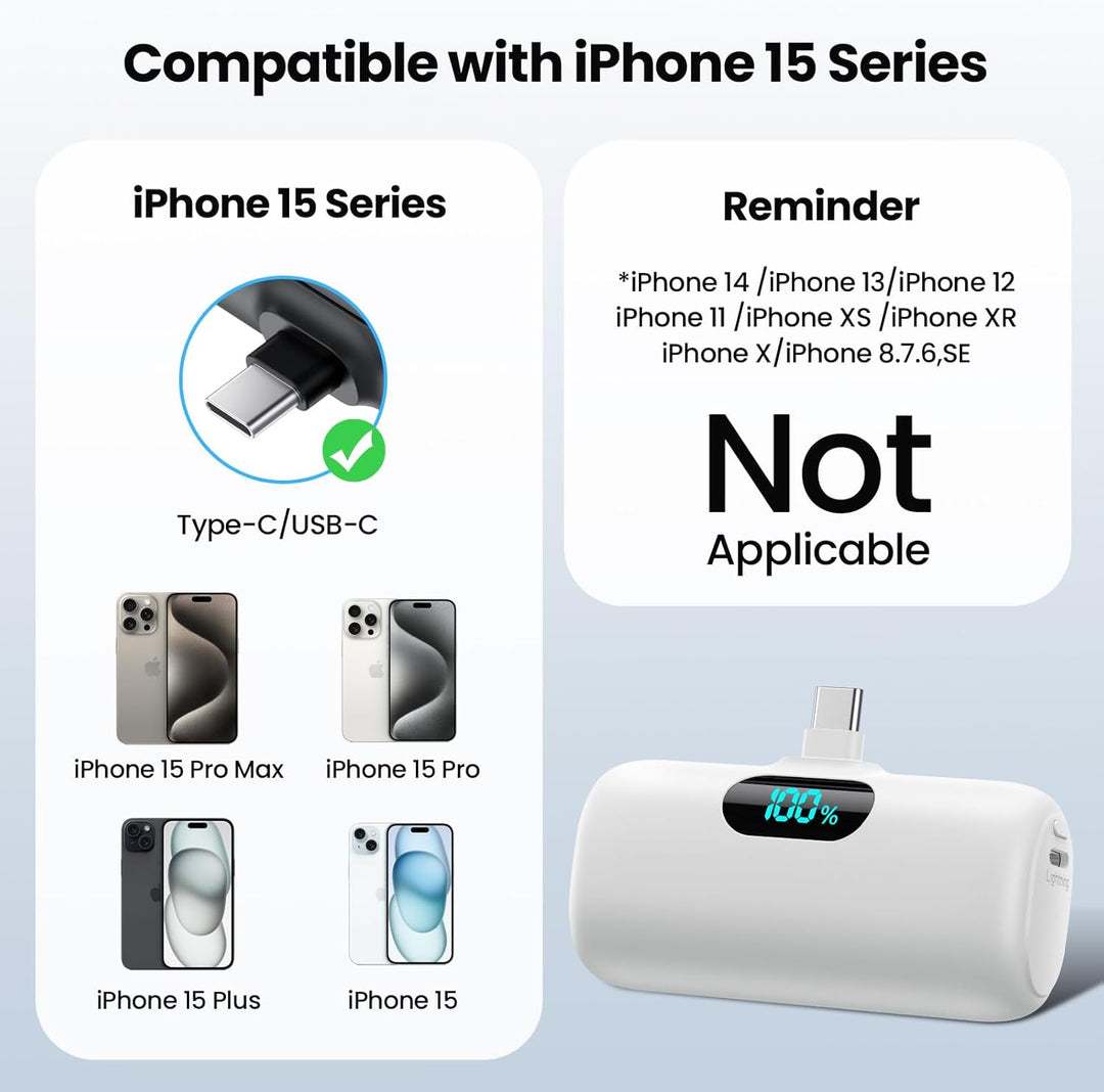 Mini Cargador Portátil USB C Power Bank, Paquete de Batería Mejorad...