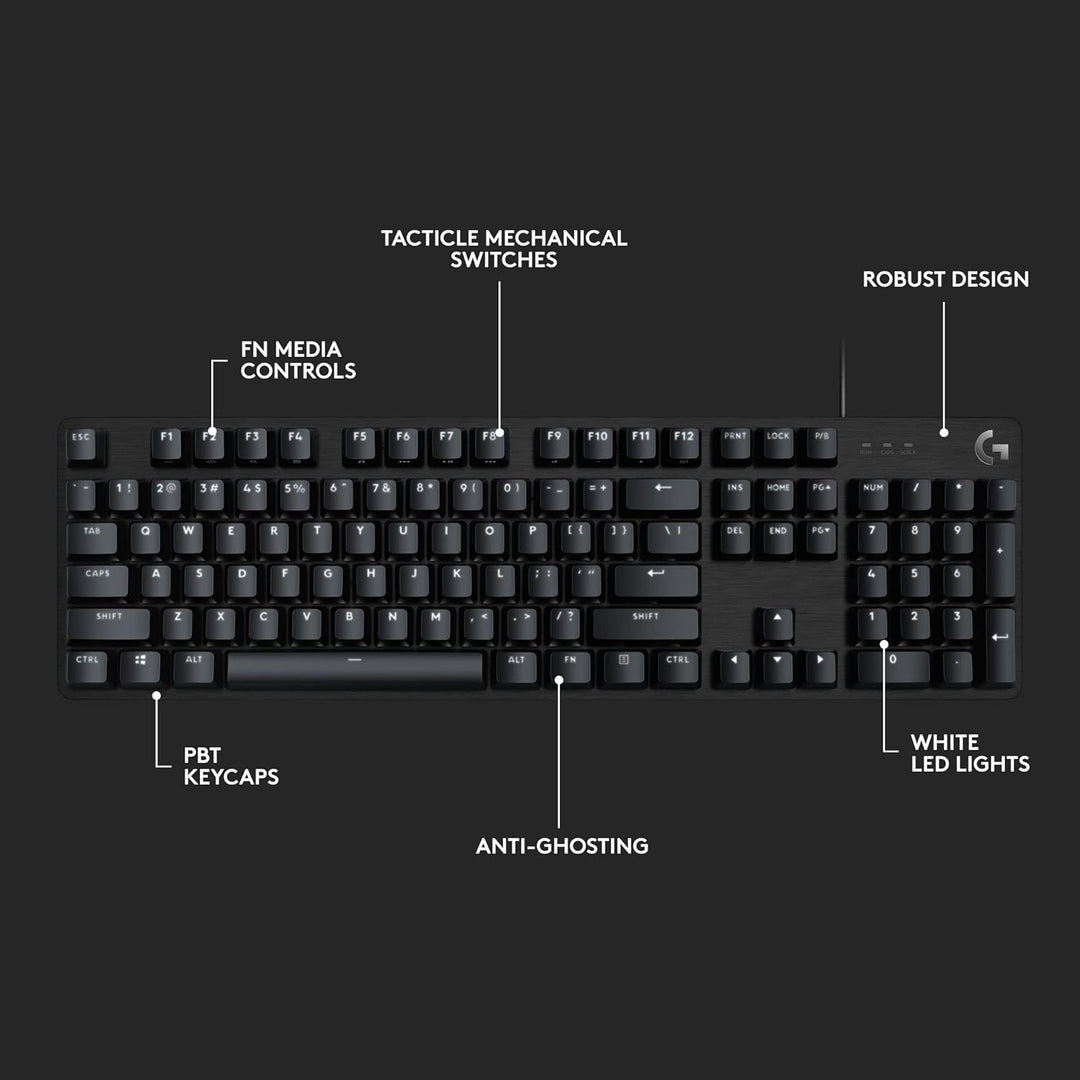 Logitech G 413 SE Teclado mecánico para juegos de tamaño completo,...