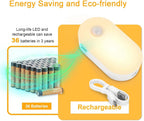 Luz nocturna de batería recargable con sensor de movimiento, paquete