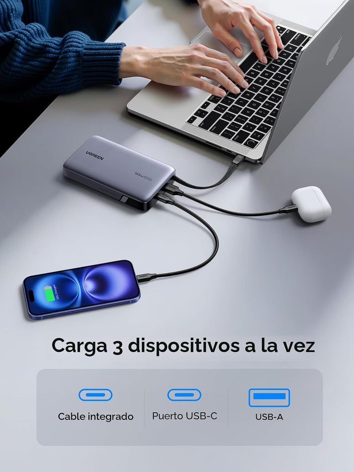 UGREEN Nexode Power Bank, 20000mAh 145W Cargador portátil para port...