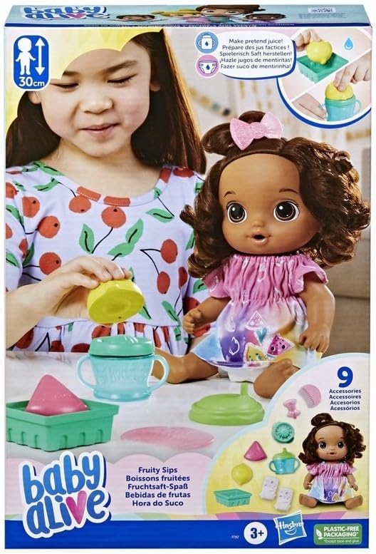 Baby Alive Muñeca Fruity Sips, Limón, Juguetes para niñas de 3 años...