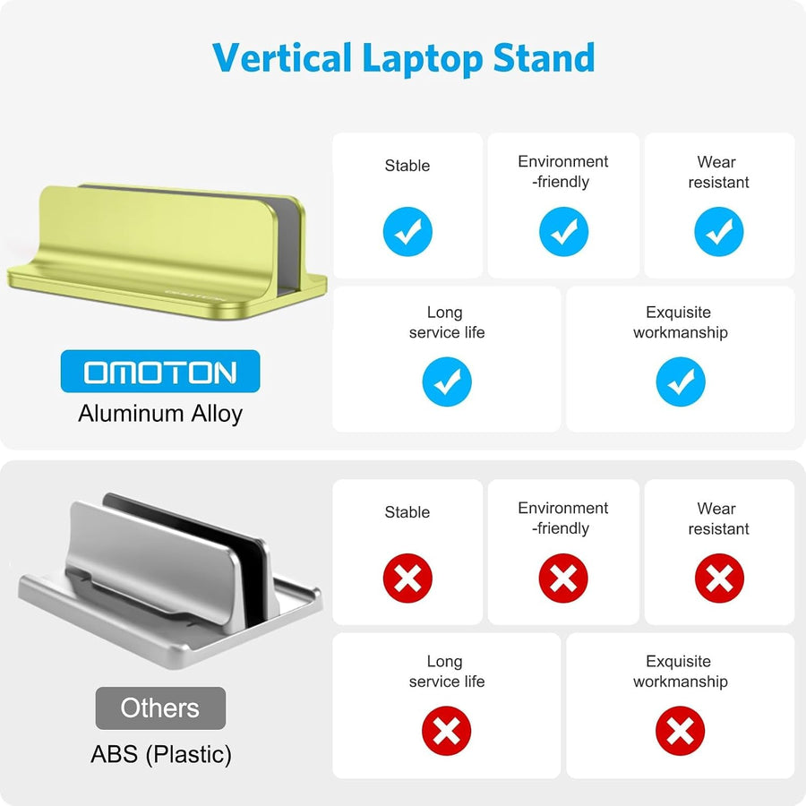 OMOTON Soporte vertical para laptop, soporte de aluminio de escrito...