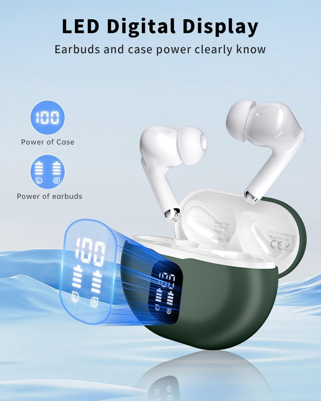XIAOWTEK Auriculares inalámbricos, auriculares Bluetooth 5.4 con re...