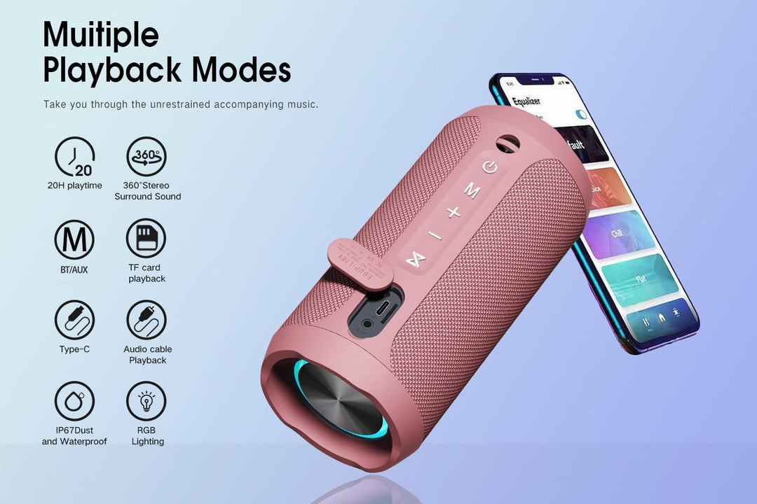 EDUPLINK - Altavoz Bluetooth IPX7 impermeable, altavoz inalámbrico...