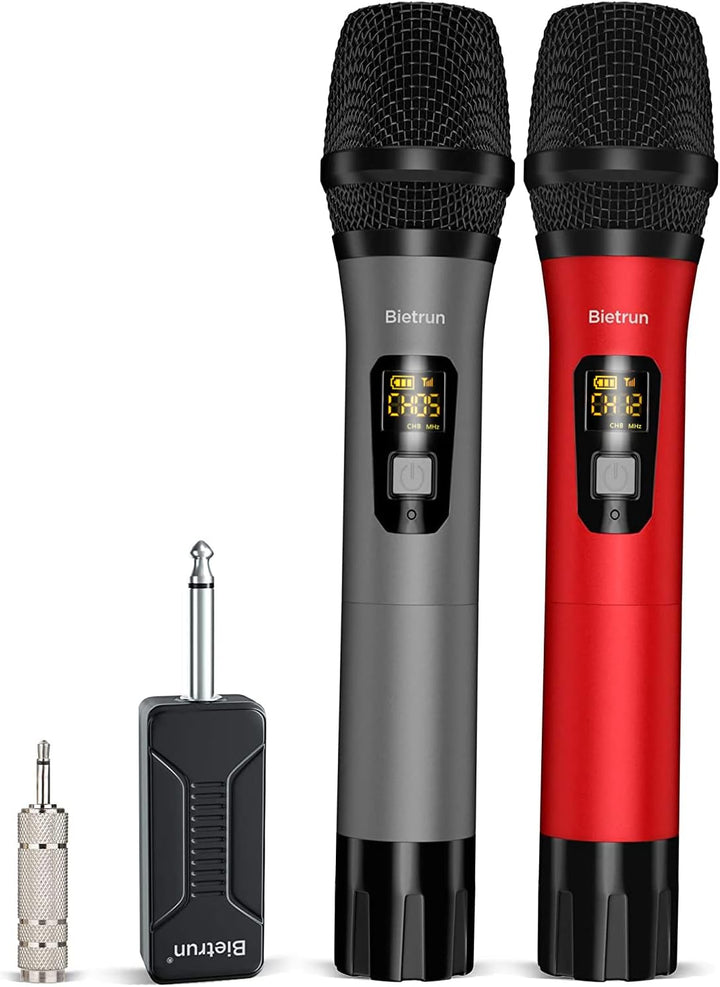 Micrófono inalámbrico, Bietrun UHF de metal, sistema de micrófono d...