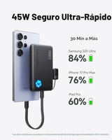 INIU Cargador portátil, ultra delgado de 45W de carga rápida con ca...
