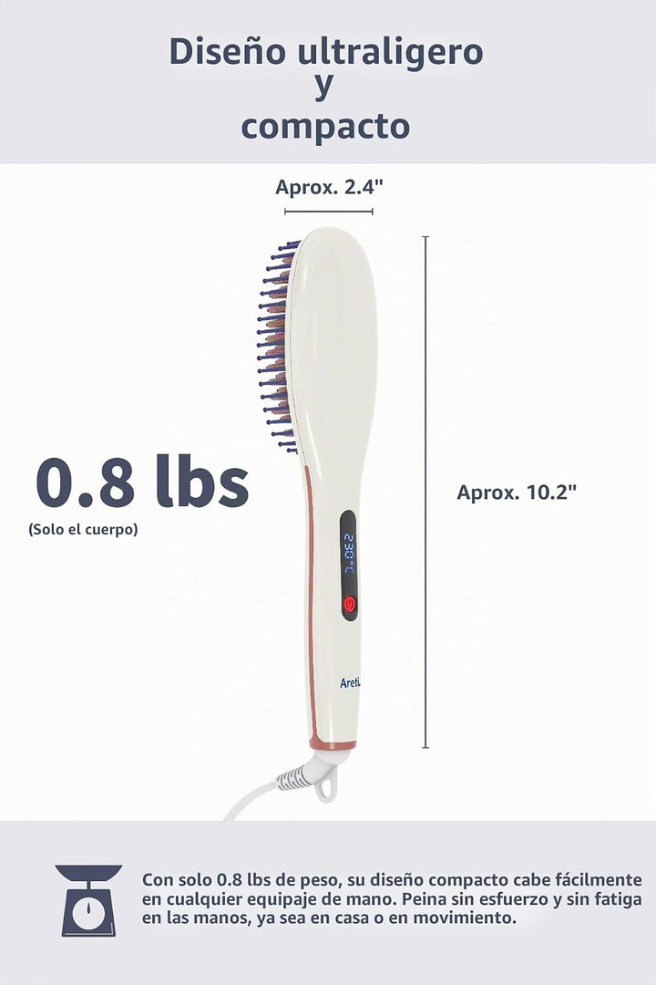 Areti Cepillo iónico japonés para alisar el cabello, calentamiento...