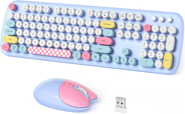 Dilter Combo de teclado y mouse inalámbricos, teclados de máquina d...