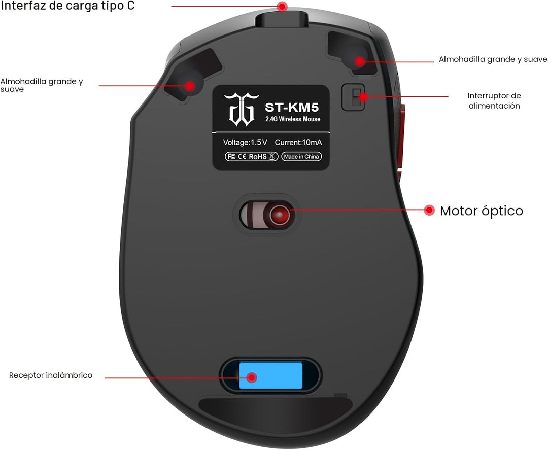 Combinación de teclado y mouse inalámbricos para juegos de 60% de S...
