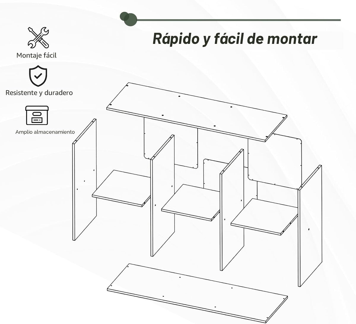 6 cubos organizadores de almacenamiento, estantería de cubos abierta