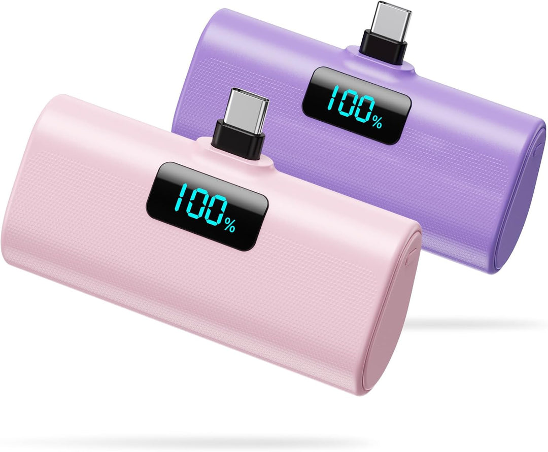 [Paquete de 2] Cargador portátil pequeño de 5200 mAh, banco de ener...