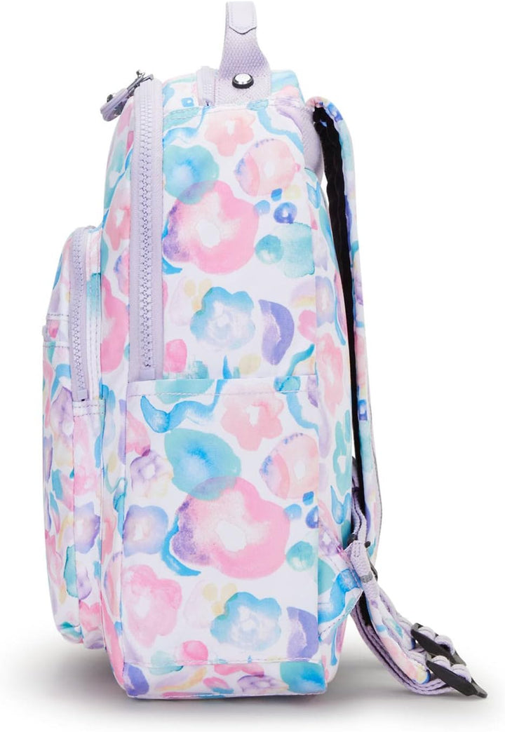 Kipling Seúl - Mochila pequeña para tableta, diseño de flores acuát...