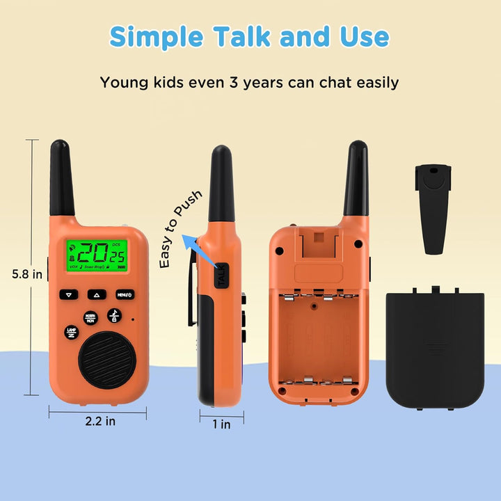 Peakeep Walkie Talkies para niños de largo alcance 3 millas, juguet...