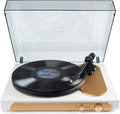 Seasonlife® Tocadiscos inalámbrico de entrada y salida, reproductor de vinilo de alta fidelidad con contrapeso ajustable y antideslizante, preamplificador de teléfono integrado, cartucho AT-3600L para