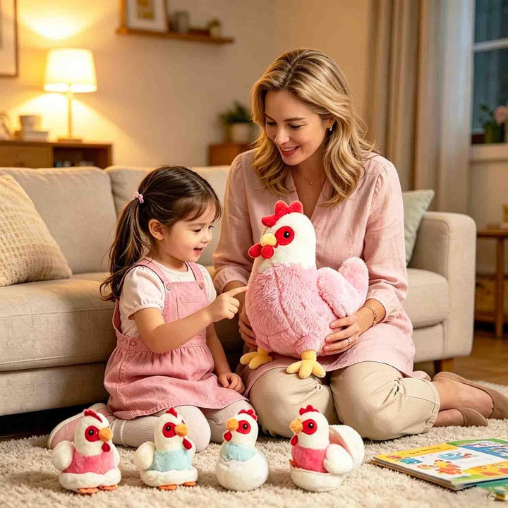 Juego de animales de peluche de pollo 9 en 1, juguetes de peluche d...
