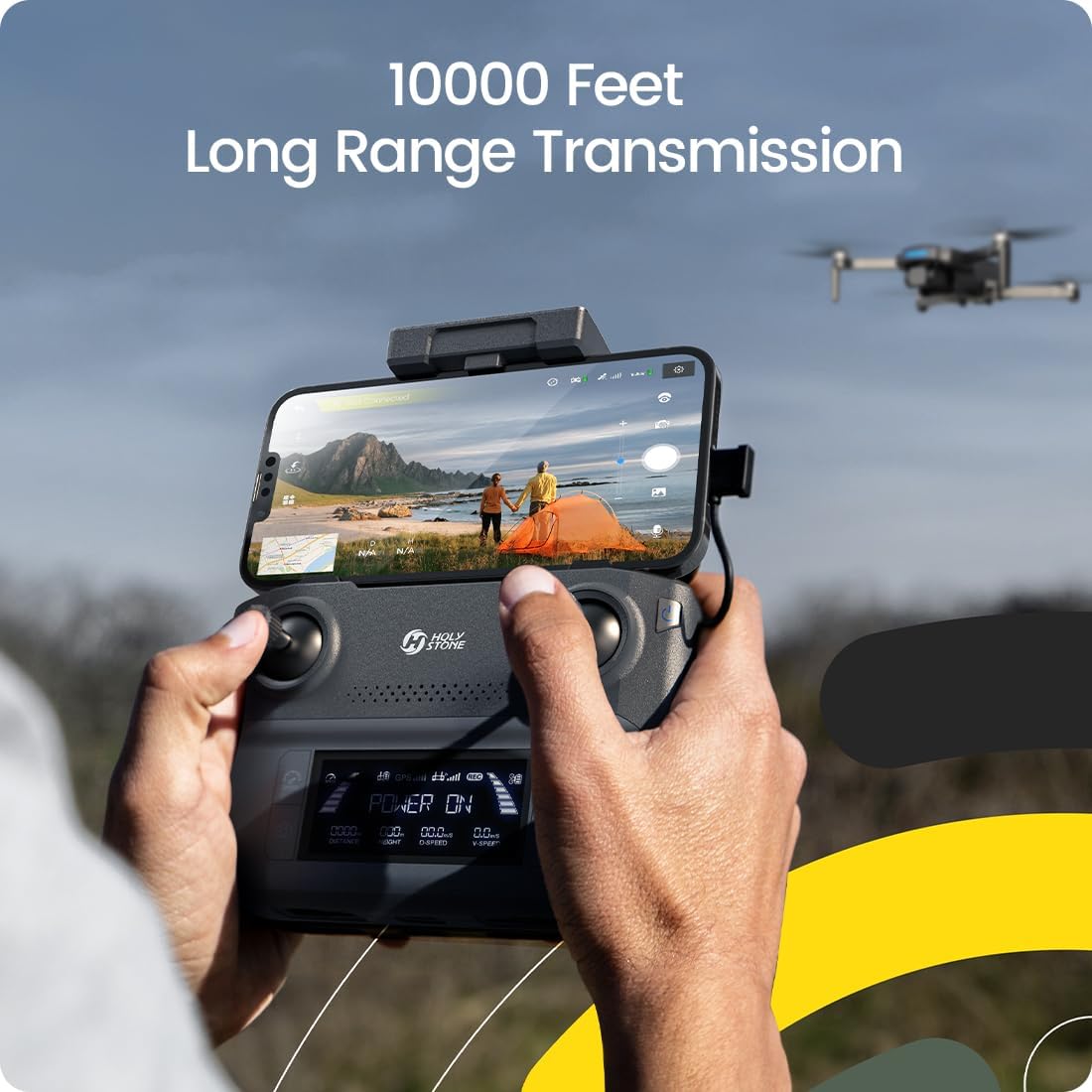 Holy Stone Drone GPS con cámara 4K UHD para adultos principiantes; HS360S 249g Quadcopter RC FPV plegable con rango de control de 10000 pies, motor sin escobillas, sígueme, regreso inteligente a casa