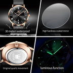 OLEVS Relojes de oro para hombre, analógico, de cuarzo, para negocios, de vestir, día fecha, acero inoxidable, clásico, de lujo, luminoso, impermeable, casual, relojes de pulsera masculinos