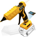 Pistola de pegamento sin cable para batería Dewalt 20V, pistola de pegamento caliente eléctrica portátil de tamaño completo de 100W de potencia eléctrica con temperatura digital ajustable
