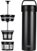 ESPRO Go P0 - Cafetera de prensa francesa aislada para viajes, 16 onzas, color negro