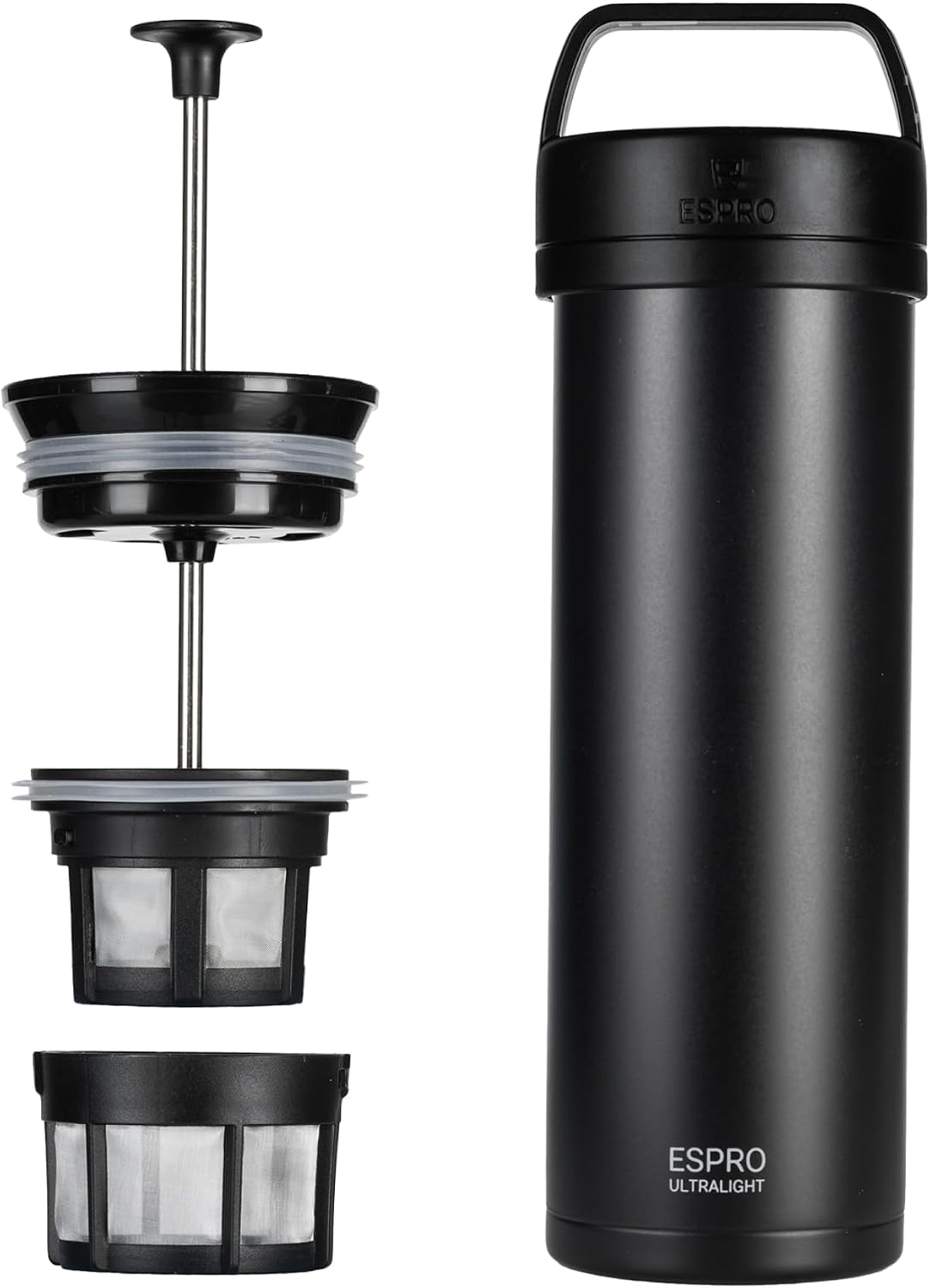 ESPRO Go P0 - Cafetera de prensa francesa aislada para viajes, 16 onzas, color negro