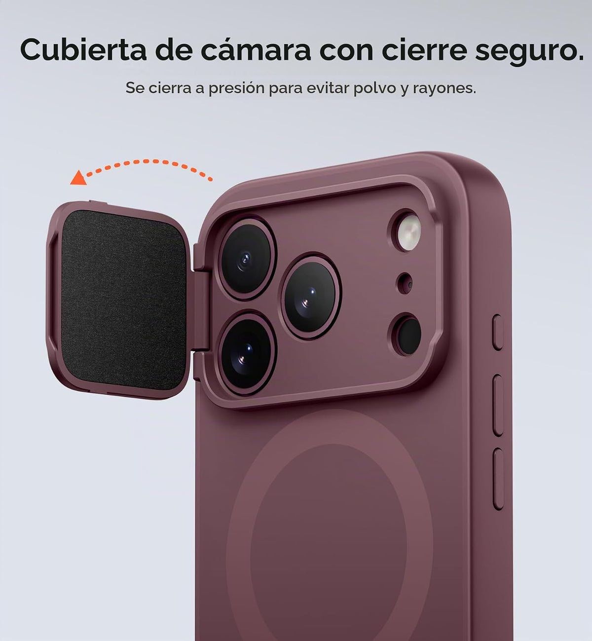 SURITCH para iPhone 18 Pro Case para MagSafe, Cobertura de Cámara, Burdeos
