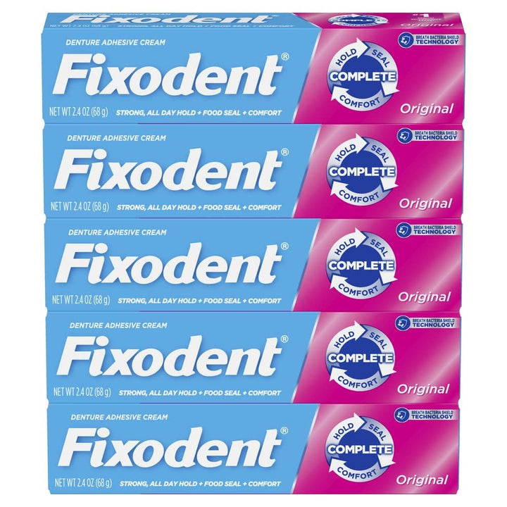 Fixodent Crema adhesiva original segura para dentaduras postizas co...