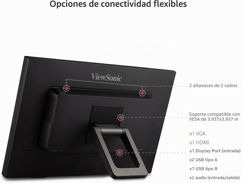 ViewSonic TD2423D Monitor de pantalla táctil de 24 pulgadas 1080p,...
