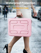 Funda rígida para laptop DOMISO 17-17.3 pulgadas, impermeable, a prueba de golpes, con asa y bolsillo de almacenamiento, compatible con MacBook, HP, Dell, Rosa