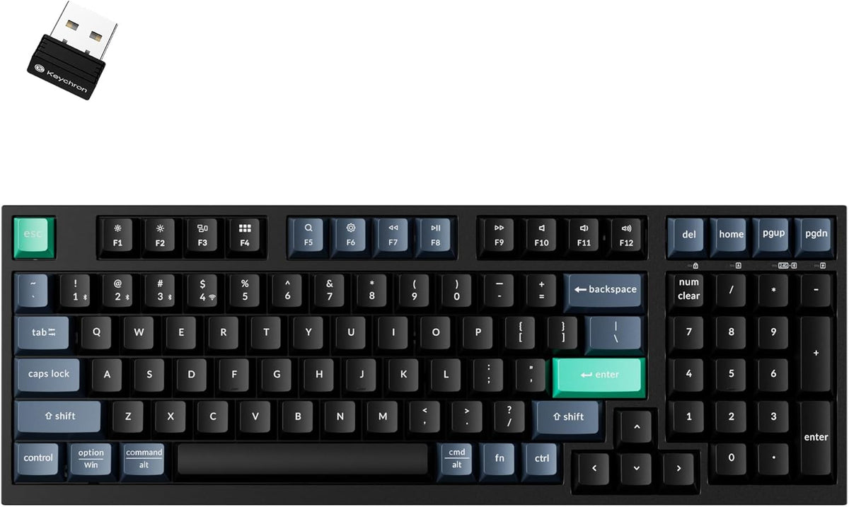 Keychron Teclado inalámbrico B35, 2.4 GHz\/Bluetooth 96% teclado de...