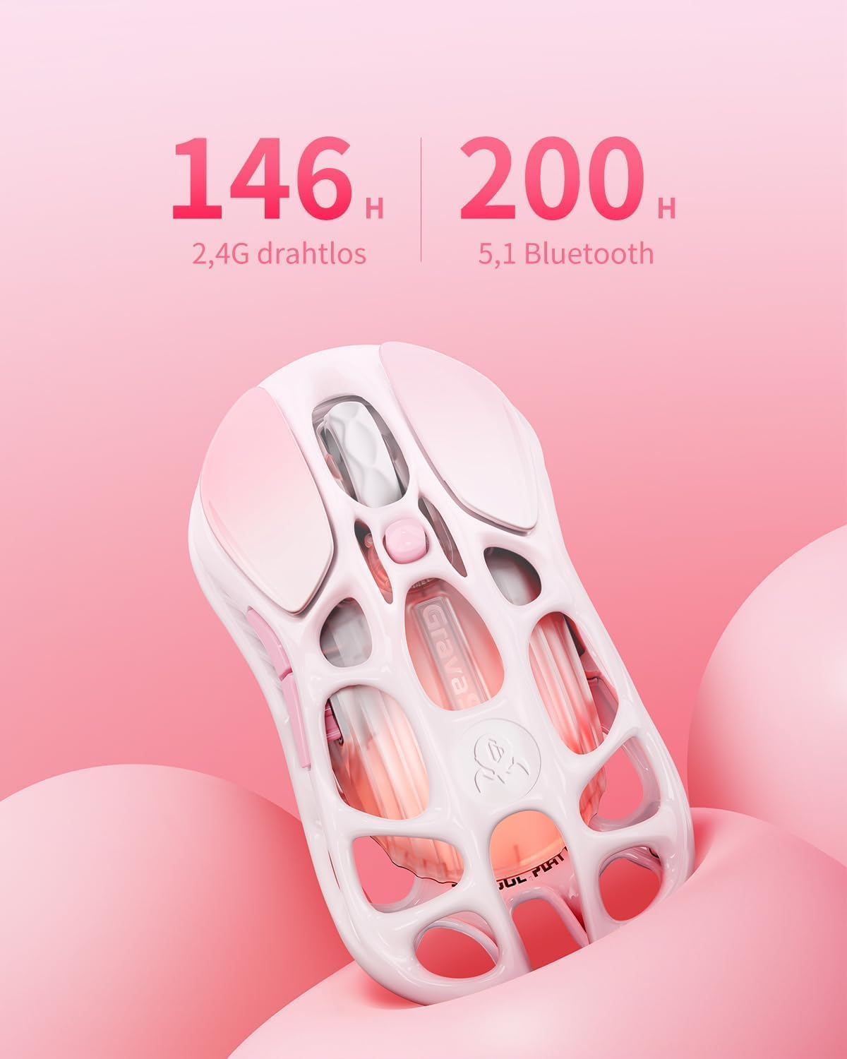 GravaStar Mercury M1 Pro - Mouse inalámbrico para juegos, aleación...
