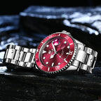OLEVS Relojes de Lujo para Hombres, Gran Acero Inoxidable, Cuarzo Analógico, Resistente al Agua