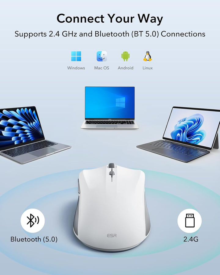 ESR MagMouse - Mouse Bluetooth a presión, mouse inalámbrico recarga...