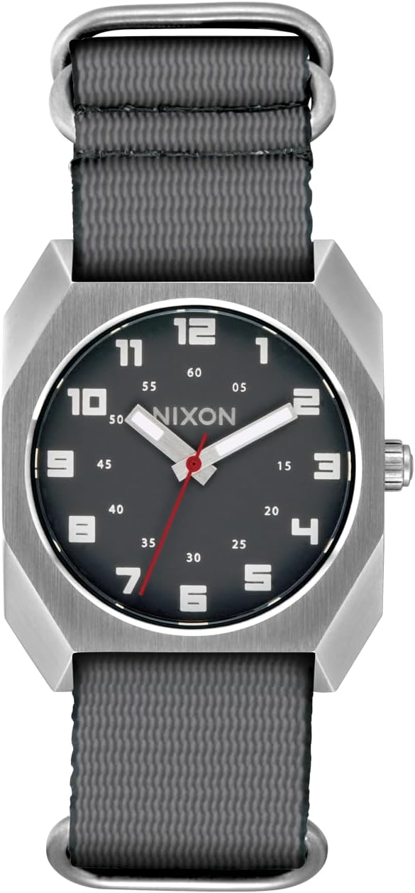 NIXON Scout A1409-328.1 ft Reloj analógico de campo para hombre resistente al agua (esfera de 1.378 in, correa de nailon de 0.787 in)