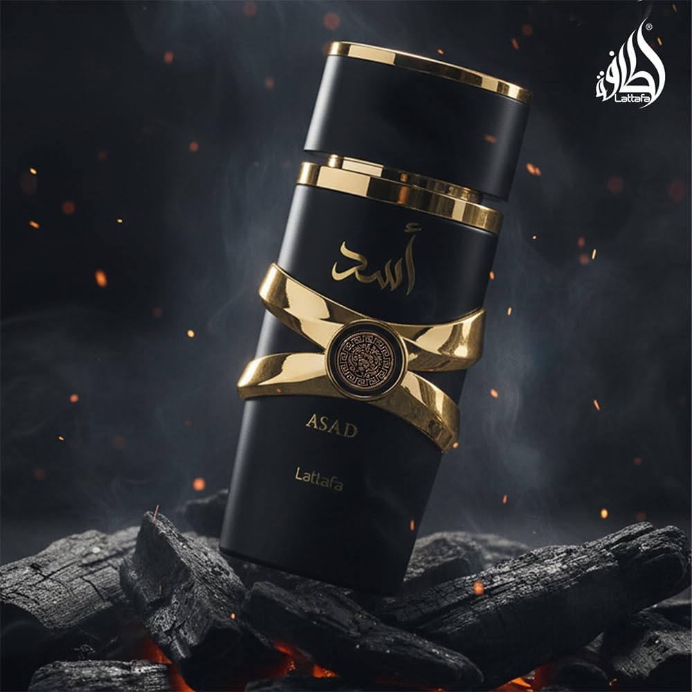 Lattafa Perfumes Asad para Unisex Eau de Parfum en spray, 3.4 onzas
