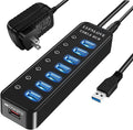 LYFNLOVE, HUB002, hub USB 3.0, alimentado, con puerto de carga inteligente, adaptador 5V/4A