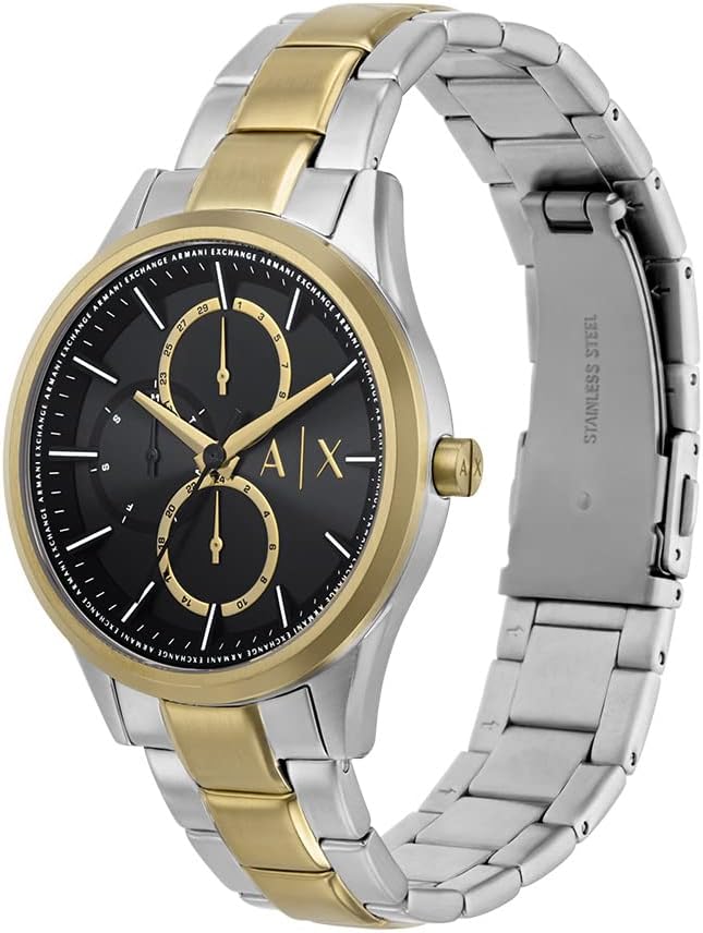 A|X Armani Exchange Reloj multifunción para hombre con correa de cuero o acero inoxidable