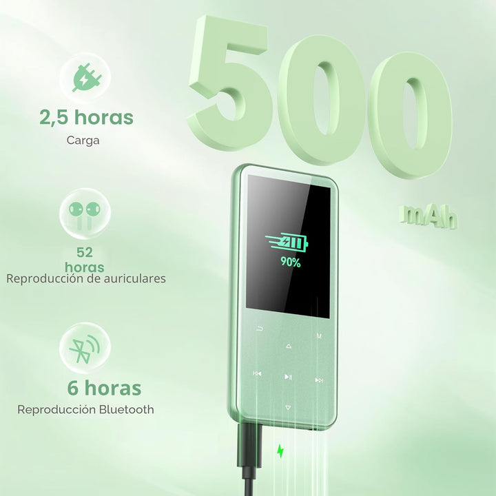 AGPTEK Reproductor MP3 de 64 GB con Bluetooth, reproductor de músic...