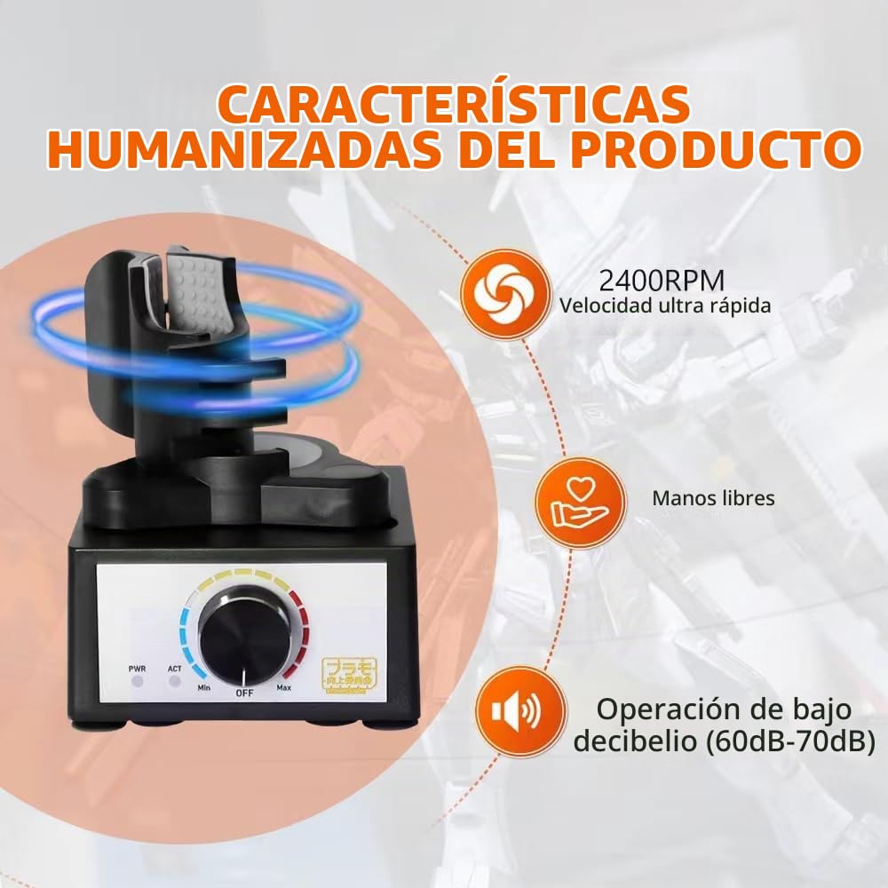 Mezclador Mini Vórtice, Agitador de Pintura para Modelos DIY, Sin Manos, Mezcla de Tres Velocidades, Apto para Agitadores de 10-100ml, Máquina de Agitador de Esmalte de Uñas para Pinturas de