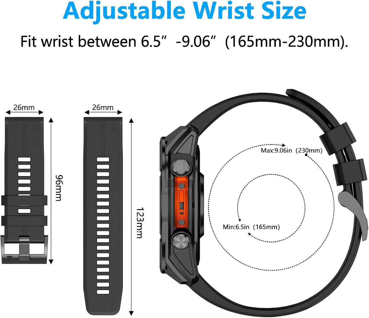Correa Quickfit de 26 mm para Garmin Fenix 8 51 mm 7X 6X 5X Plus Epix Pro
