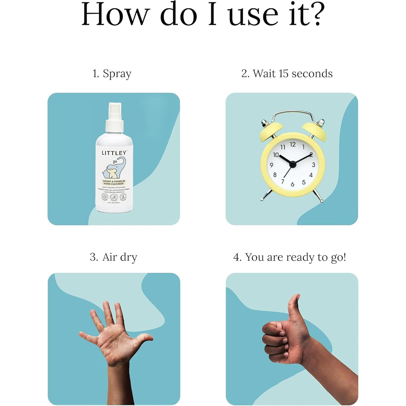 Think Smarter Products Littley - Limpiador de manos para bebés y ni...