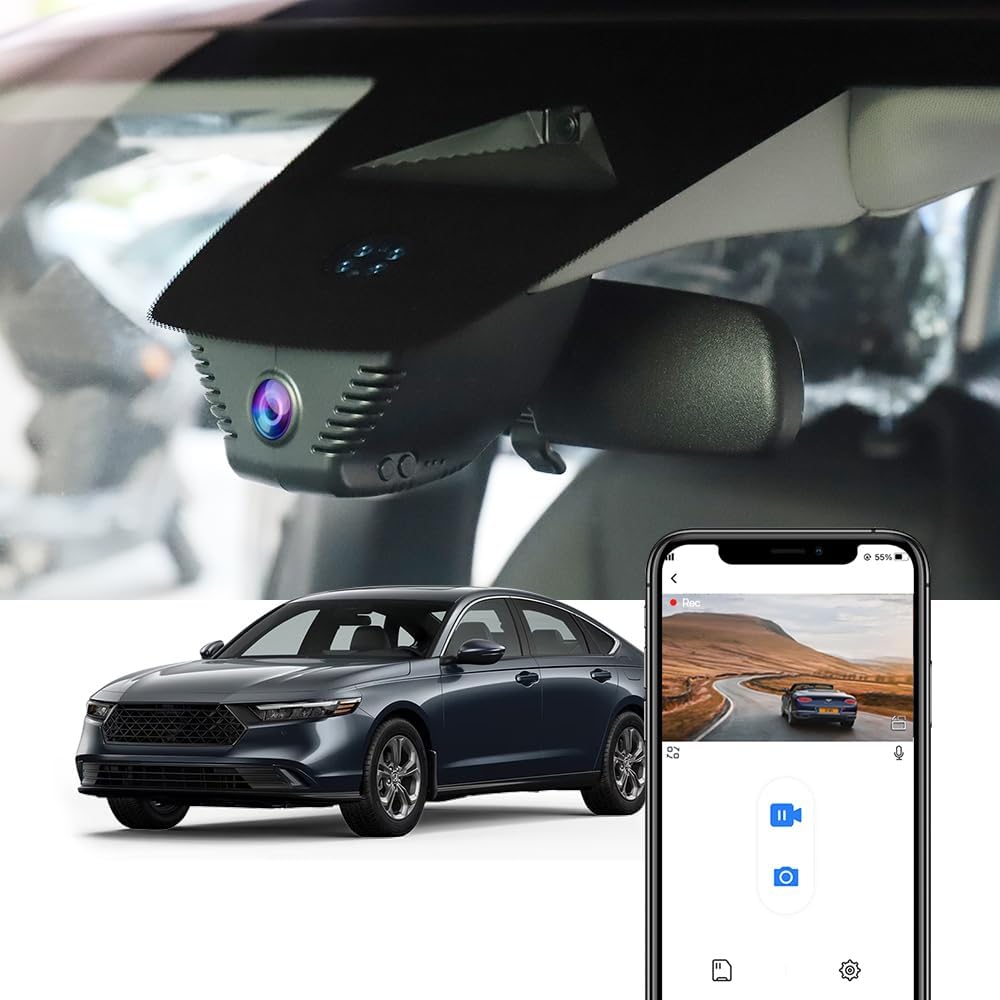 Fitcamx 4K Dash Cam adecuada para Honda Accord 2023-2026, aspecto de