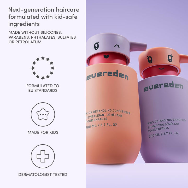 Evereden Mini juego de cuidado del cabello para niños: champú desen...