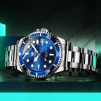 OLEVS Reloj para Hombre Con Diamante Analógico Quartz Negocios Resistente al Agua Acero Inoxidable Fecha Semana Luminiscente Reloj para Hombres