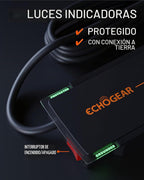 ECHOGEAR ShockBlocker Regleta de Protección contra Sobretensiones de 8 Tomas - Diseño Delgado Puede Alimentar y Proteger Toda tu Configuración de TV, Oficina o Juegos - Supresor de Sobretensiones