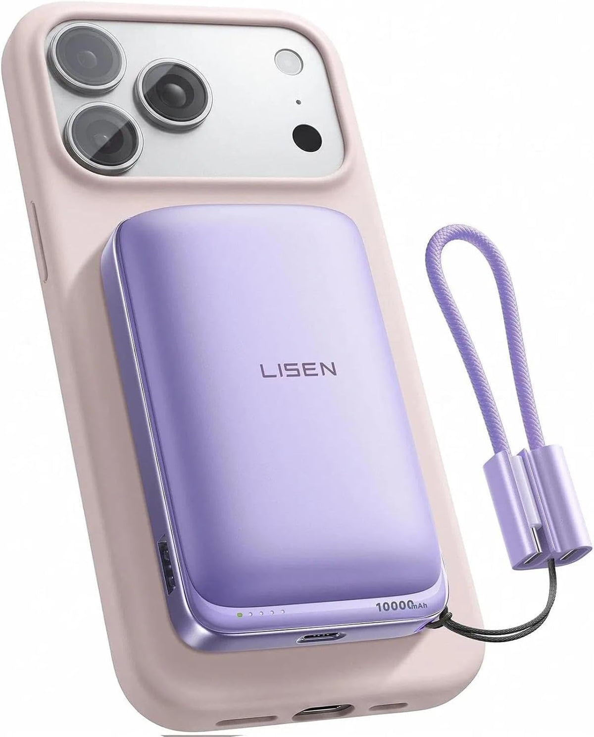 LISEN Cargador portátil magnético para iPhone 10000mAh | QI2.2 Carg...