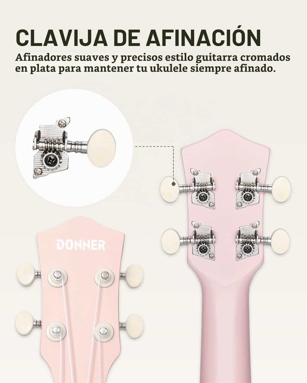 Donner Ukulele soprano para principiantes, ukulele mate de 21 pulgadas, kit para principiantes con bolsa, correa, afinador, cuerdas, púas, paño, lecciones en línea gratuitas, regalo de fiestas